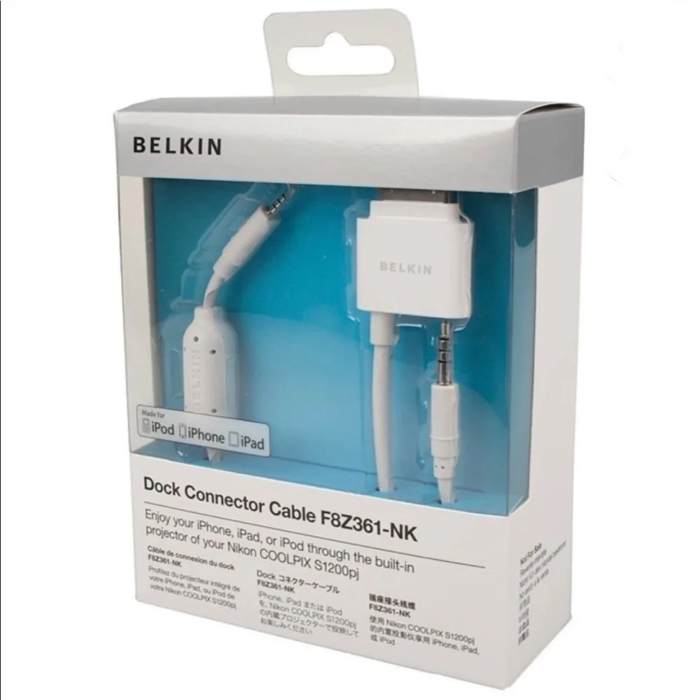 BELKIN Dock Connector Cable F8Z361-NK USB Cable, New